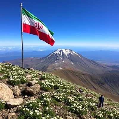 پرچم ایران در کویر